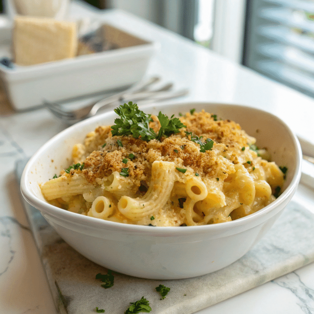 How Mac n Cheese with Alfredo Sauce Became a Weeknight Hero 9 Mac n cheese with alfredo sauce served in bowl