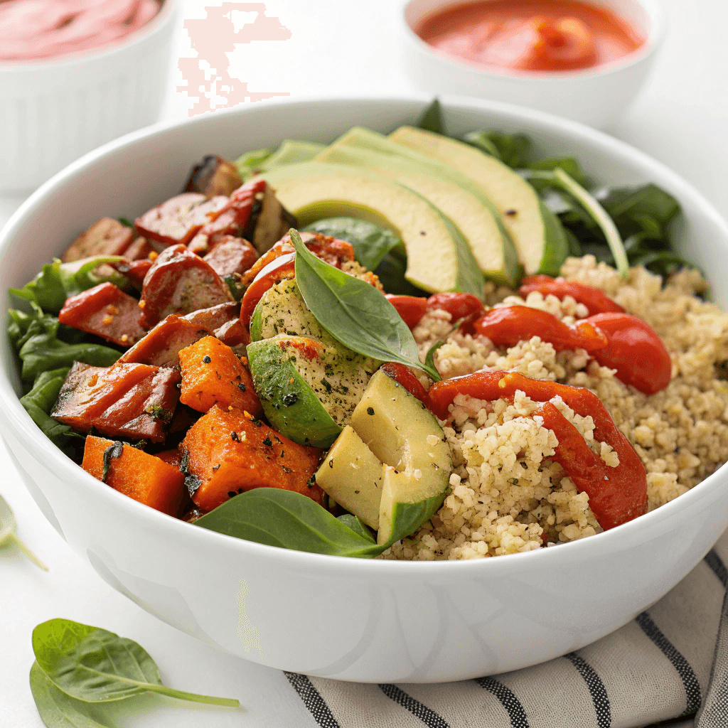 Roasted Red Pepper Salad Dressing Recipe: Easy, Bold & Homemade 8 Roasted red pepper salad dressing served on a grain bowl