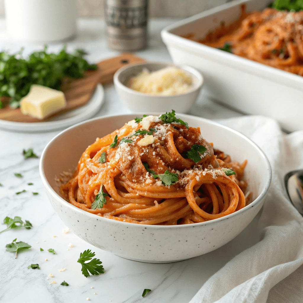 Roasted Red Pepper Alfredo Sauce That’s Creamy, Bold, and Ready Fast 7 Pasta served with roasted red pepper alfredo sauce