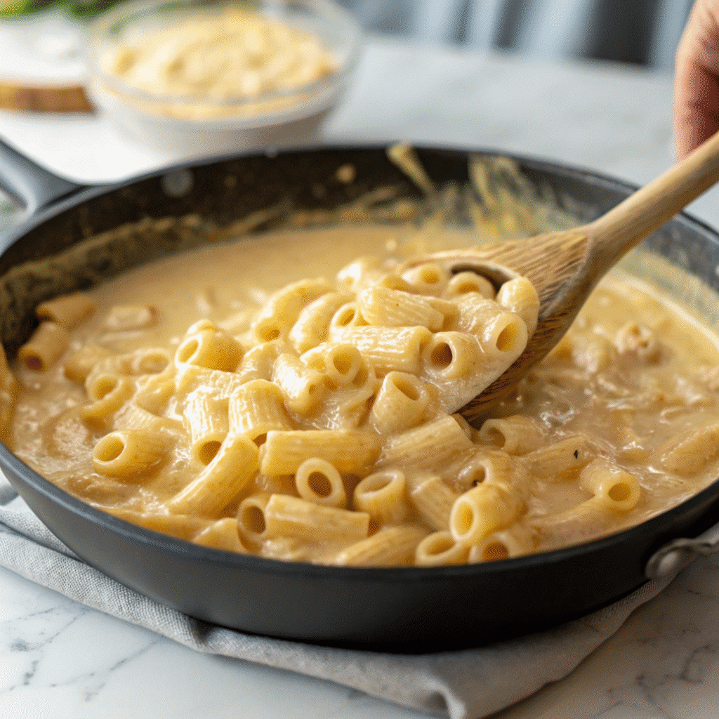 How Mac n Cheese with Alfredo Sauce Became a Weeknight Hero 8 Stirring macaroni into alfredo cheese sauce