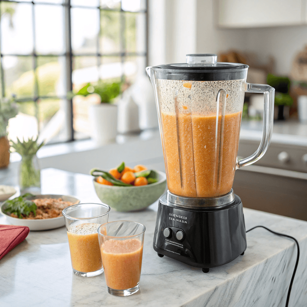 Cantaloupe Gazpacho 8 blending cantaloupe gazpacho in blender