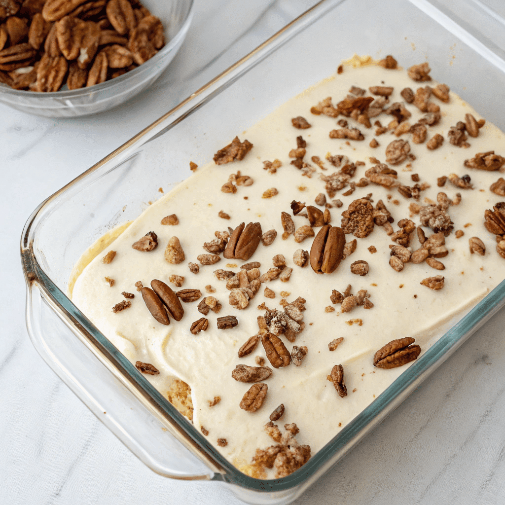 Butter Pecan Dump Cake Recipe– Cozy, Sweet, and Incredibly Easy 9 How to layer butter pecan dump cake