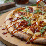 Irresistible Hot Honey Pizza Sauce – Quick, Bold & Made for Pizza Lovers! 7 Hot honey pizza sauce recipe card with pizza