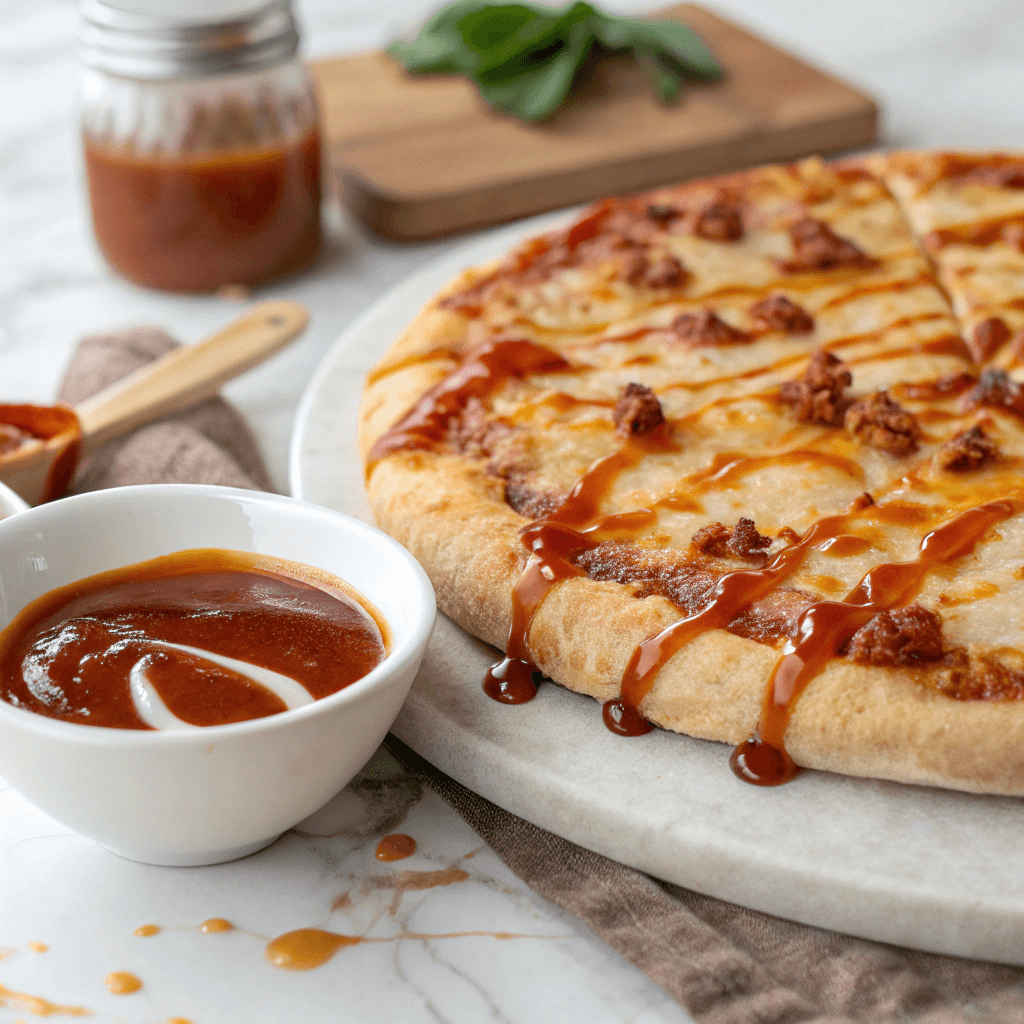 Irresistible Hot Honey Pizza Sauce – Quick, Bold & Made for Pizza Lovers! 10 Hot honey pizza sauce served over pizza