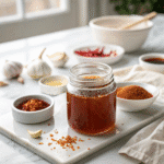Hot Honey Sauce Recipe – Sweet, Spicy, and Totally Addictive 7 Recipe layout for hot honey sauce with ingredients