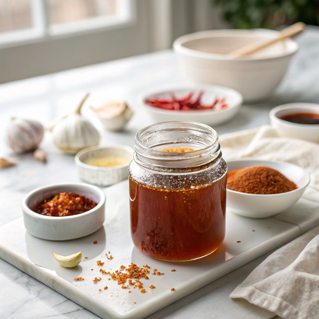 Hot Honey Sauce Recipe – Sweet, Spicy, and Totally Addictive 12 Recipe layout for hot honey sauce with ingredients