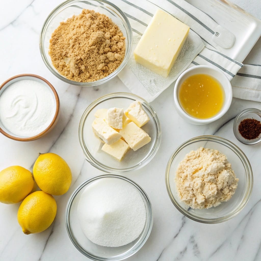 Lazy Day Lemon Cream Pie Bars – 2025’s Creamy Citrus Trend You’ll Regret Missing 7 Ingredients for lazy day lemon cream pie bars on marble