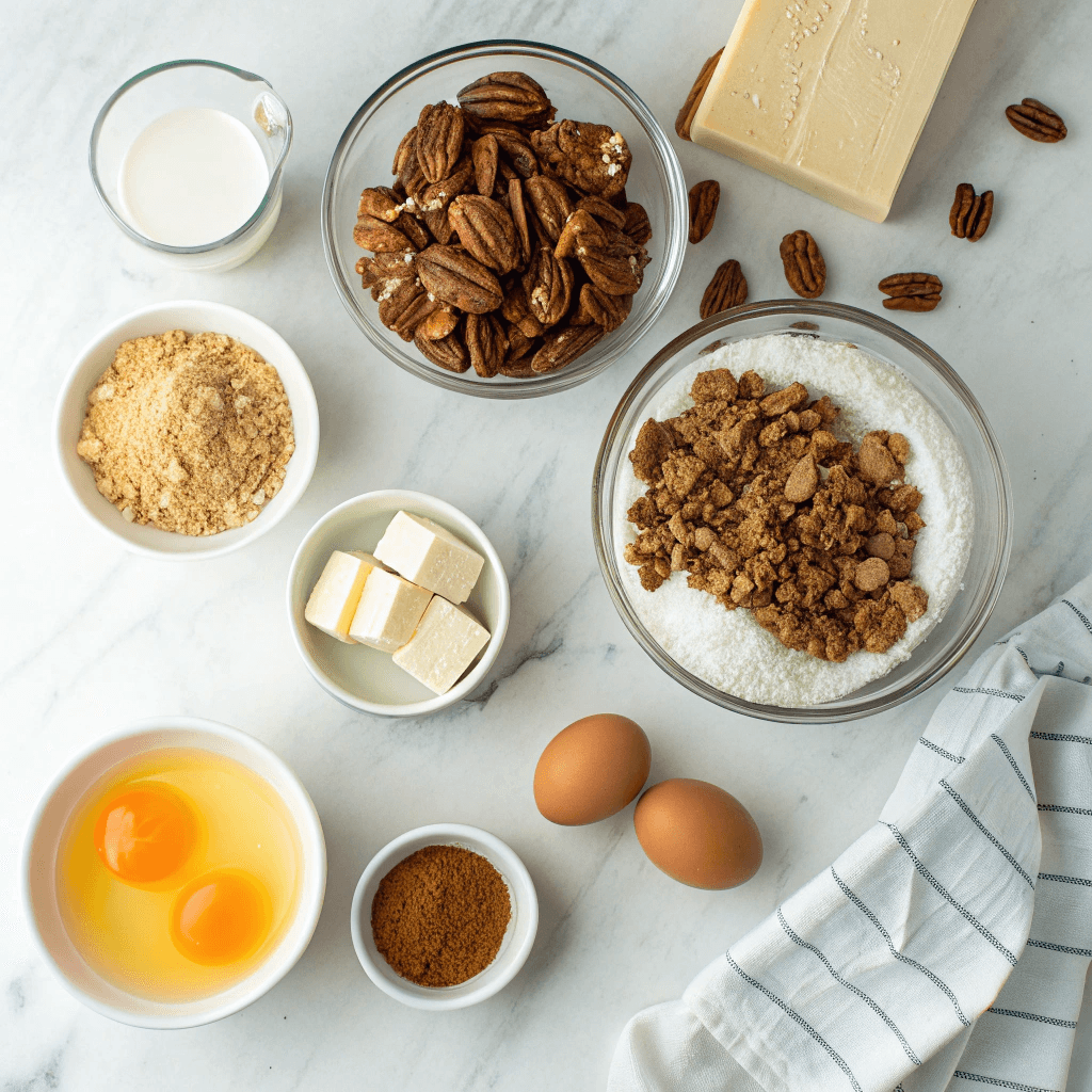 Lazy Girl Pecan Pie Bars 8 ingredients for lazy girl pecan pie bars
