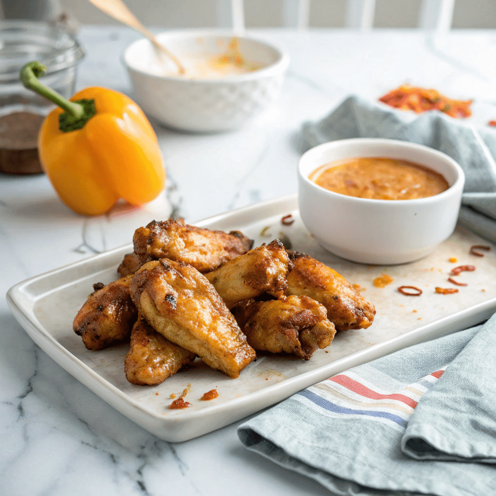 Mango Habanero Sauce – A Sweet, Spicy Story From My Kitchen 12 Mango habanero chicken wings with sauce for recipe card