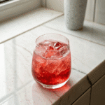 Sleepy Girl Mocktail – The Ultimate Nighttime Ritual That Actually Works 7 close-up of sleepy girl mocktail on white kitchen counter