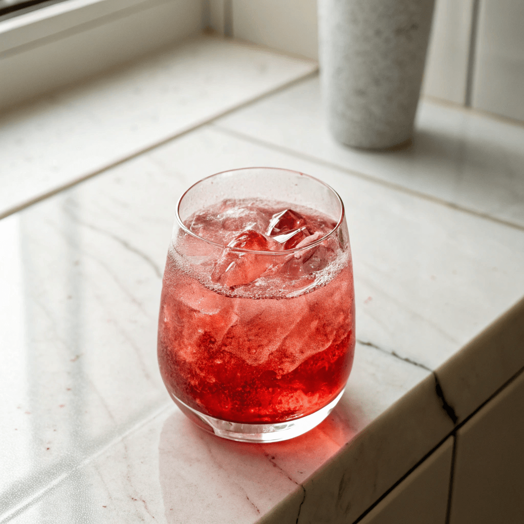 Sleepy Girl Mocktail – The Ultimate Nighttime Ritual That Actually Works 10 close-up of sleepy girl mocktail on white kitchen counter