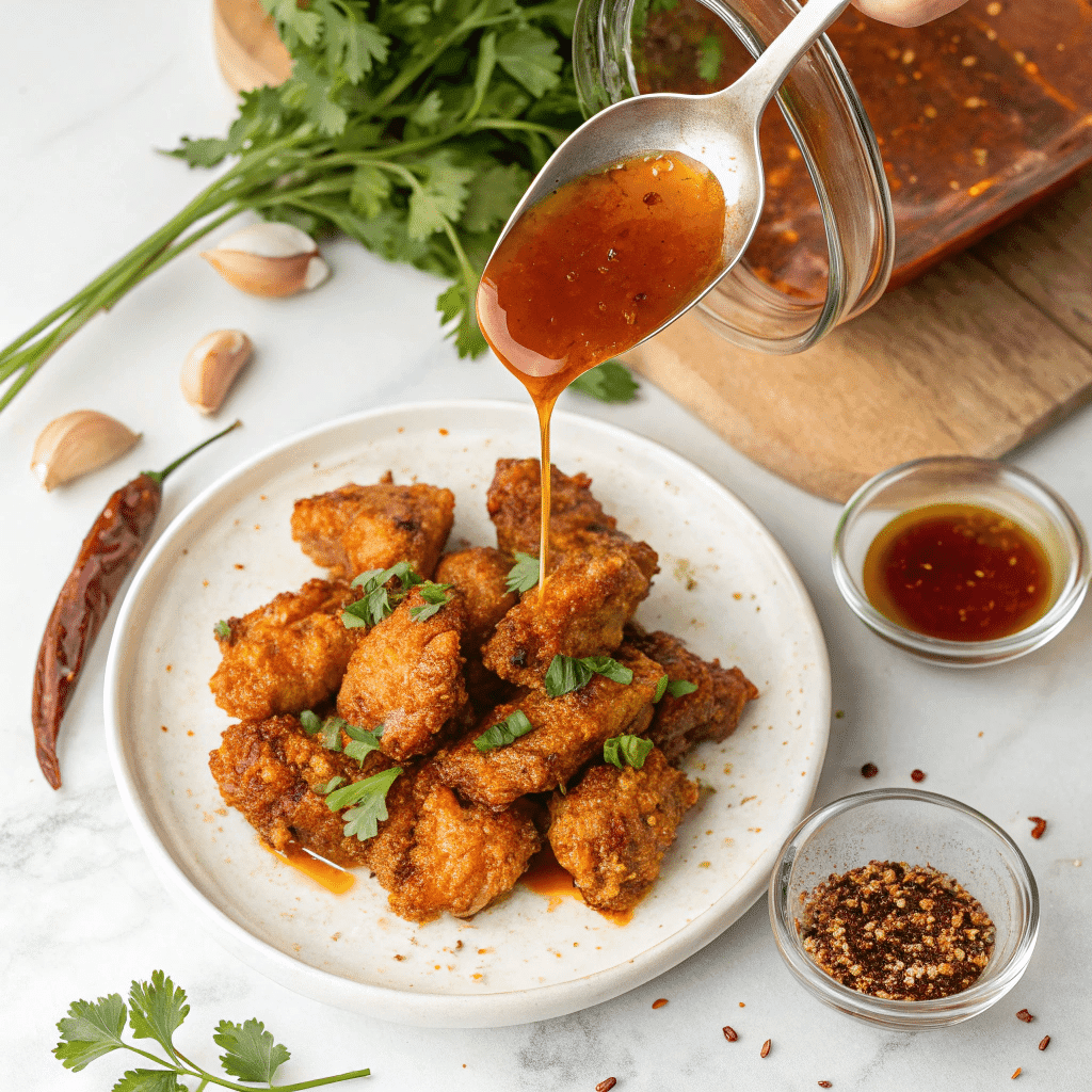 Spicy Honey Sauce for Chicken Recipe – Sweet Heat That Sticks to Every Bite! 9 Spicy honey sauce recipe with chicken and ingredients
