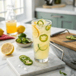 spicy pickle lemonade recipe card