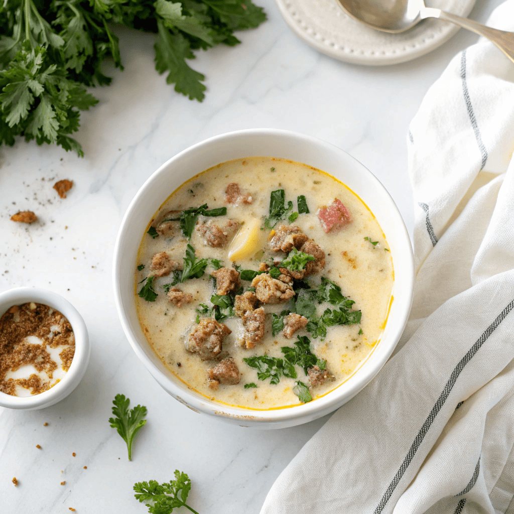 Zuppa Toscana Recipe 11 zuppa toscana with ingredients flat lay