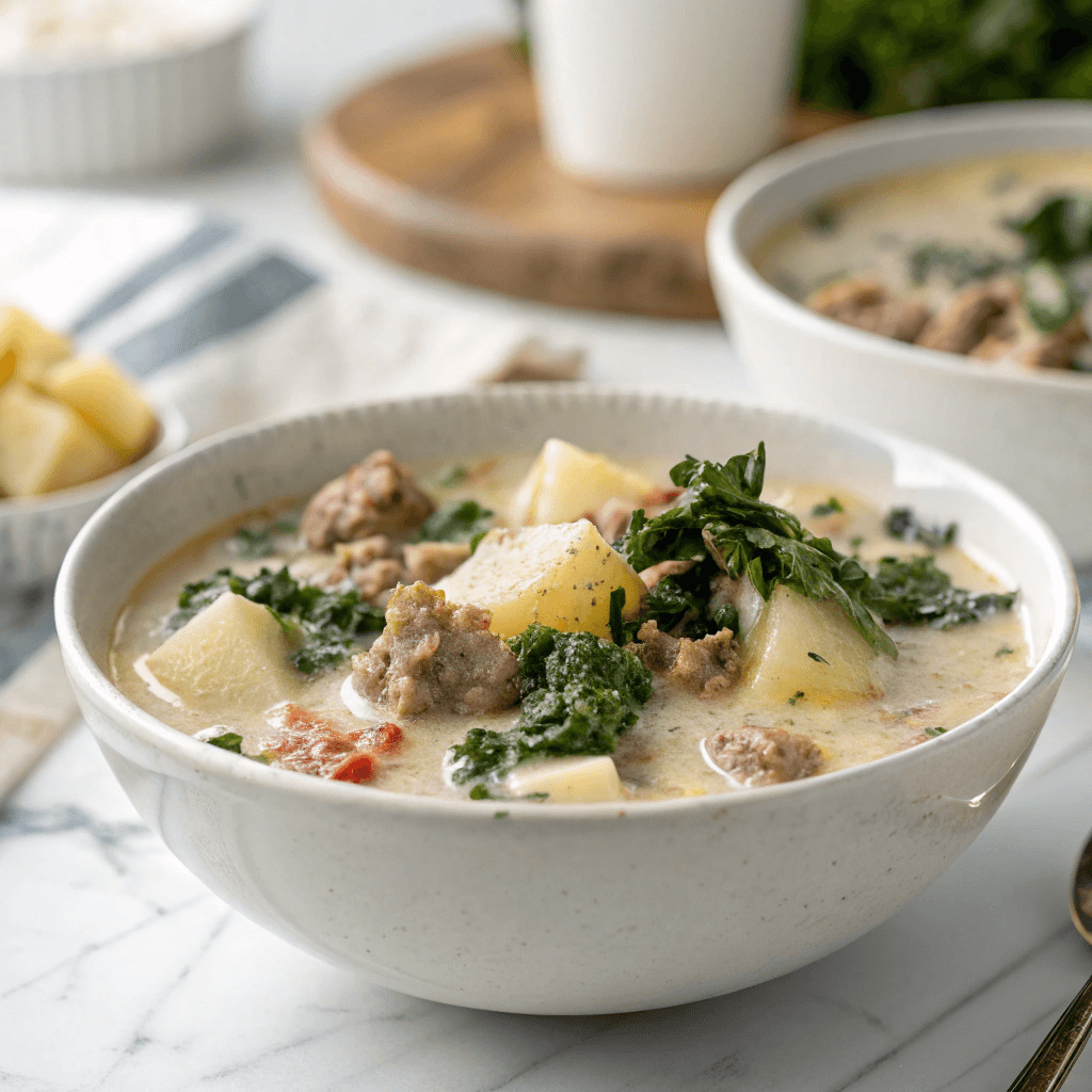 creamy zuppa toscana recipe soup with sausage and kale