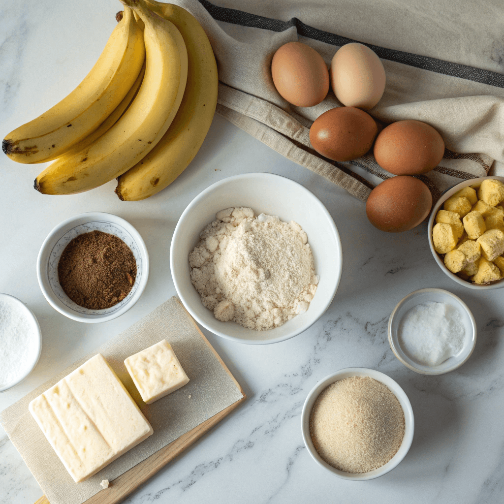 Cottage Cheese Banana Bread 8 Ingredients for making cottage cheese banana bread