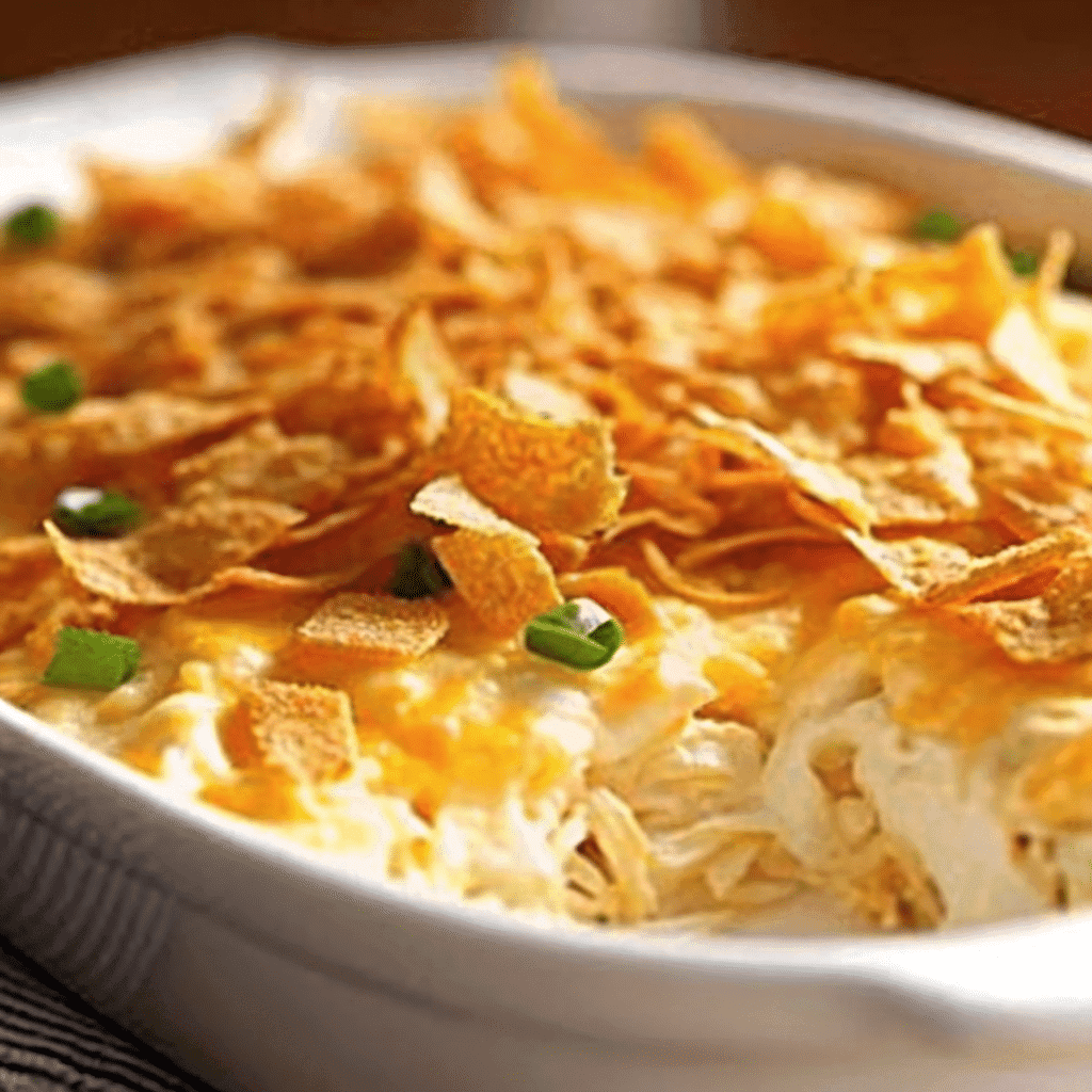Dolly Parton 5-Ingredient Casserole Recipe 11 A slice of Dolly Parton 5-ingredient casserole served