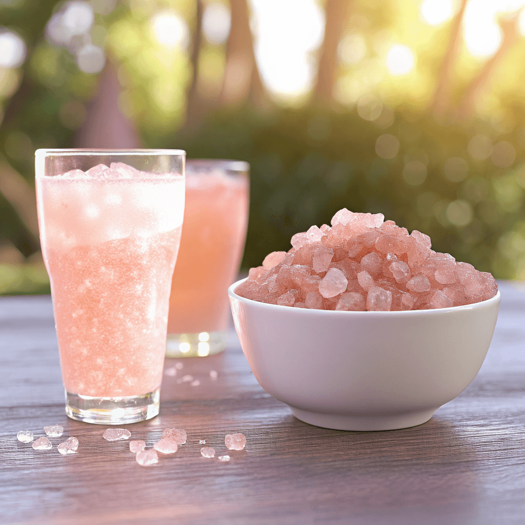 Japanese Pink Salt and Ice Recipe 12 Empty glass with pink salt residue after drinking
