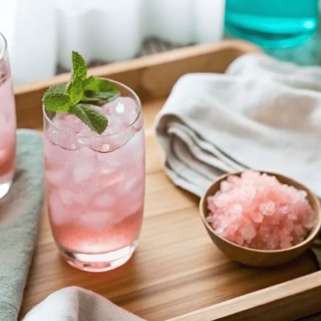 Japanese Pink Salt and Ice Recipe 11 Japanese pink salt and ice drink with light meal