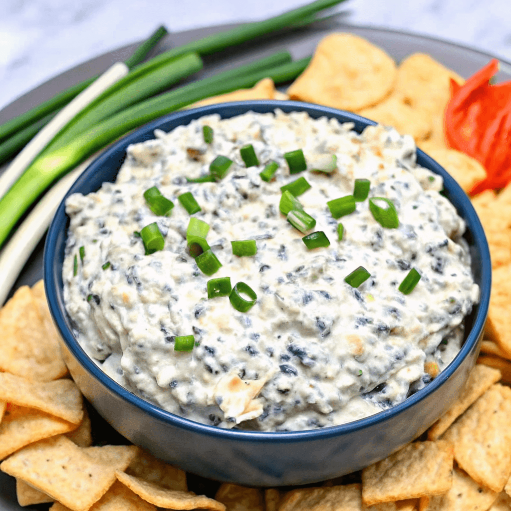 knorrs veggie dip served with veggies and crackers