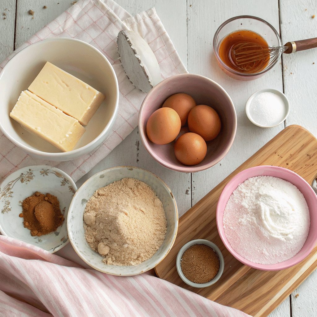 Mildred Ricke Cookies Recipe 8 Ingredients for Mildred Ricke cookies arranged on kitchen counter