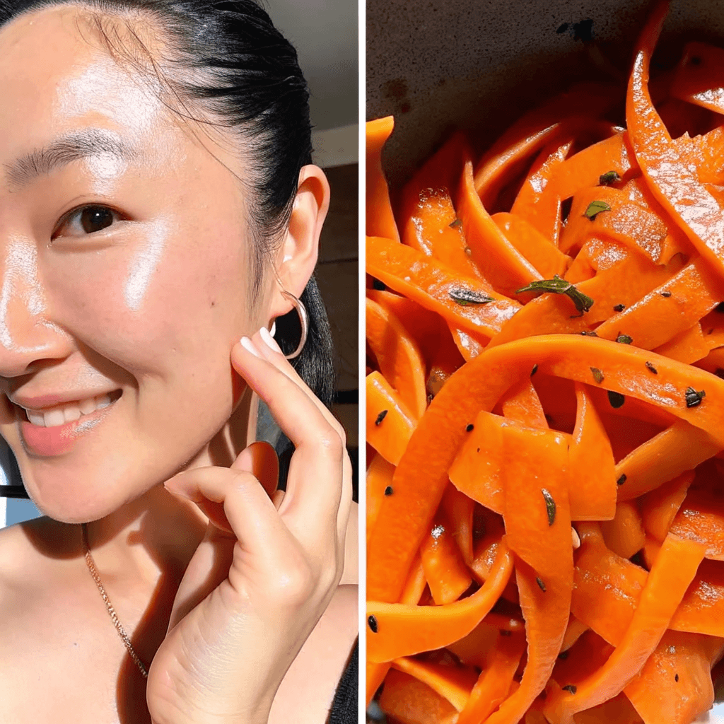 Vibrant bowl of retinol carrot salad with lemon and parsley